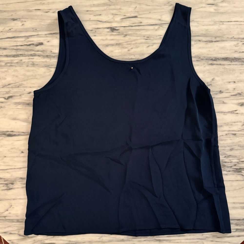 Cuyana Deep Blue Silk Tank Top - Picture 2 of 2